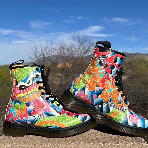Like New Dr. Martens Psychedelic 1460W Boots - Picture 12 of 16